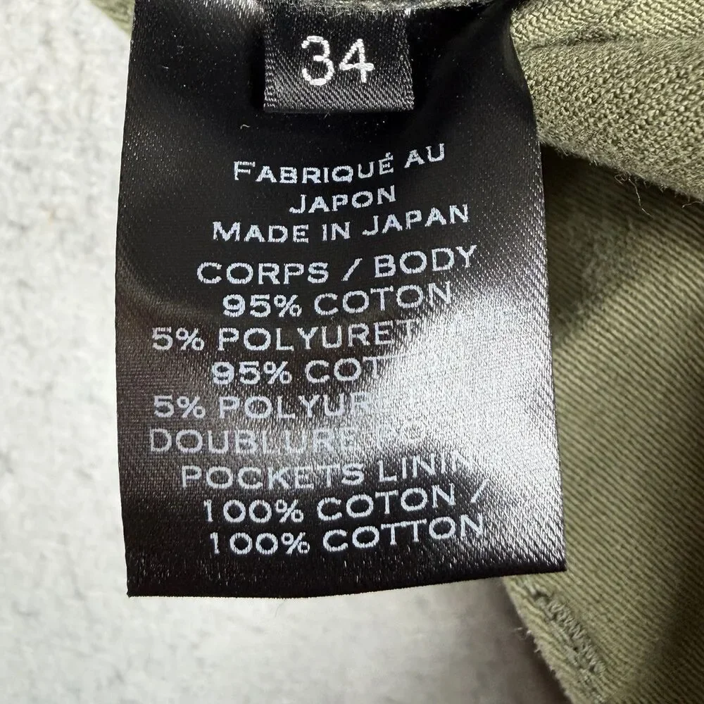 Balmain Paris Biker Moto Jeans Men’s 34 Olive Green Motorcycle Made In Japan